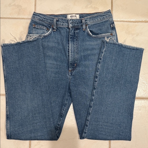 Agolde Denim - Agolde Frayed Hem Blue Jeans